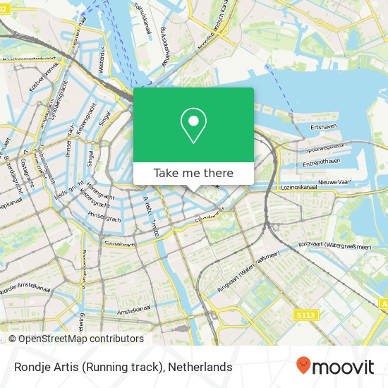 Rondje Artis (Running track) map