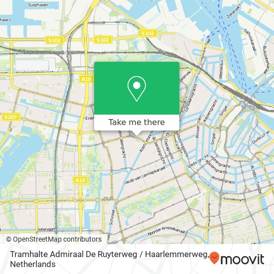 Tramhalte Admiraal De Ruyterweg / Haarlemmerweg Karte