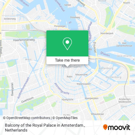 Balcony of the Royal Palace in Amsterdam. map