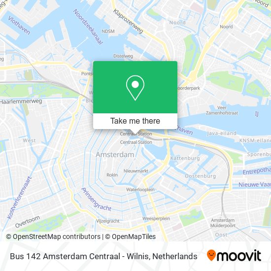 Bus 142 Amsterdam Centraal - Wilnis map