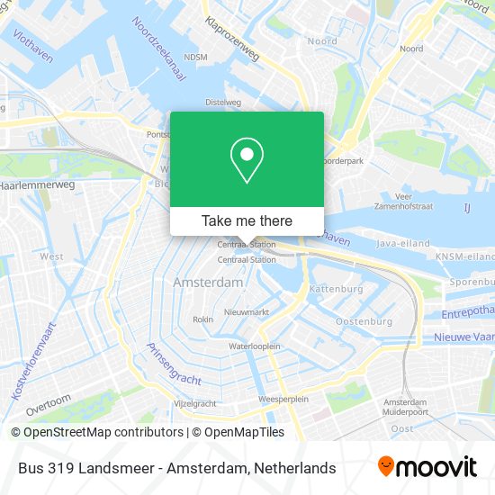 Bus 319 Landsmeer - Amsterdam map