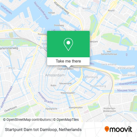 Startpunt Dam tot Damloop map