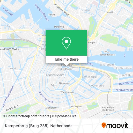 get to Kamperbrug 285) in Amsterdam by Bus, Train, Metro or Light Rail?