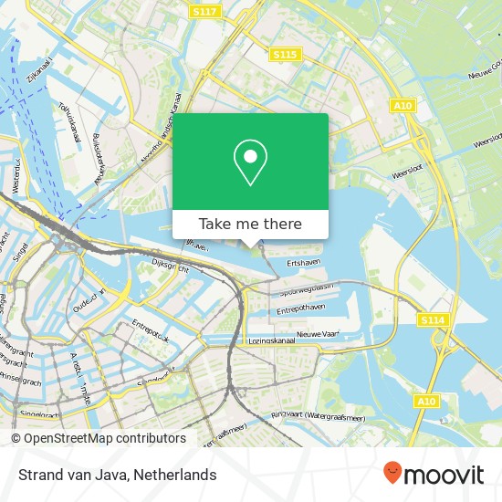 Strand van Java map