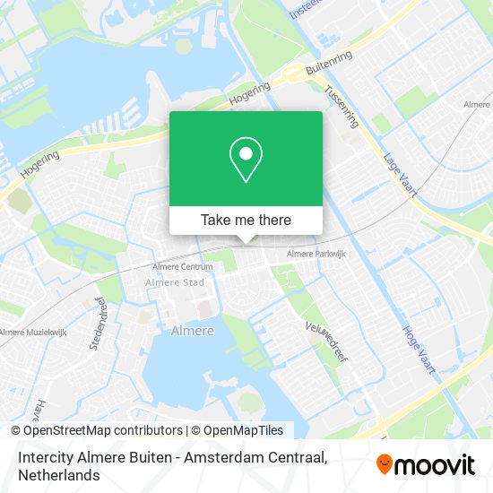 Intercity Almere Buiten - Amsterdam Centraal map