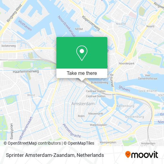 Sprinter Amsterdam-Zaandam map