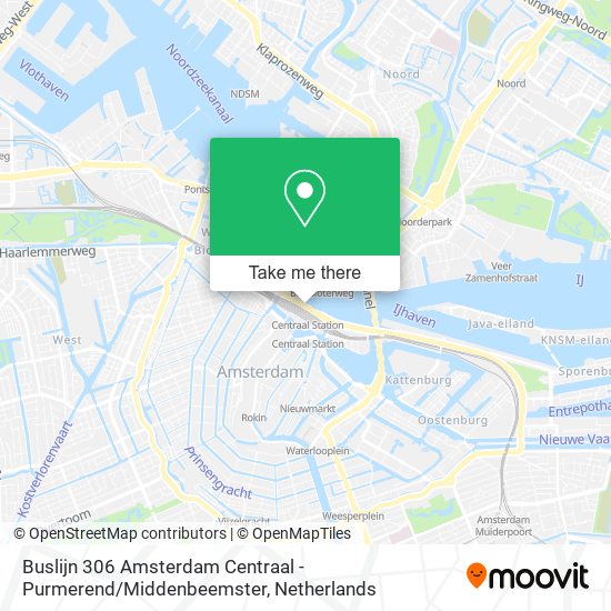 Buslijn 306 Amsterdam Centraal - Purmerend / Middenbeemster map