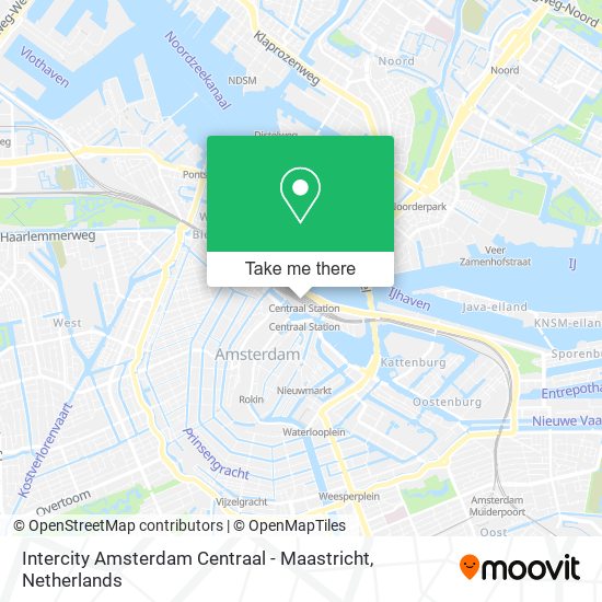 Intercity Amsterdam Centraal - Maastricht map