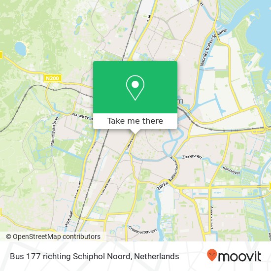 Bus 177 richting Schiphol Noord map