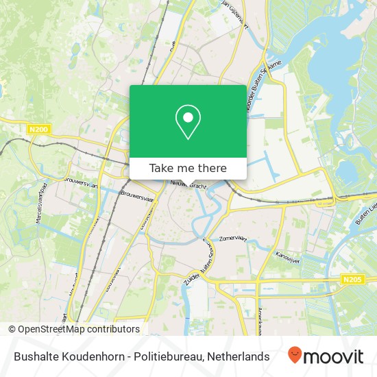 Bushalte Koudenhorn - Politiebureau map