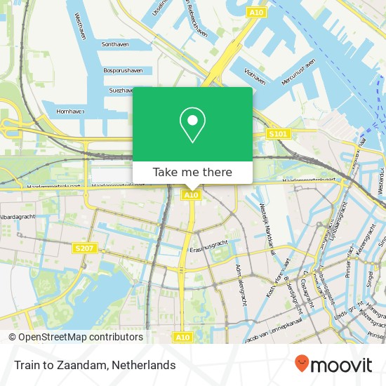 Train to Zaandam map