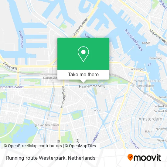 Running route Westerpark map