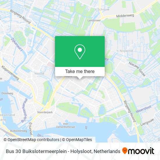 Bus 30 Buikslotermeerplein - Holysloot Karte