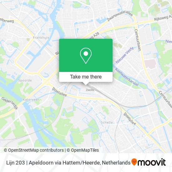 Lijn 203 | Apeldoorn via Hattem / Heerde Karte