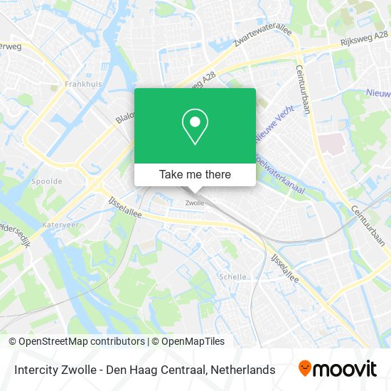 Intercity Zwolle - Den Haag Centraal map