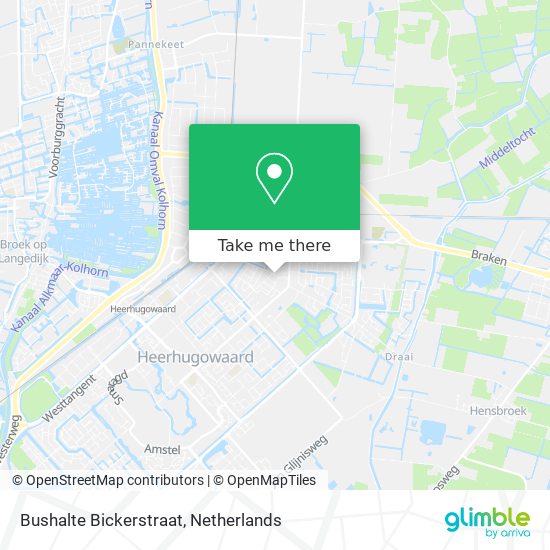 Bushalte Bickerstraat map