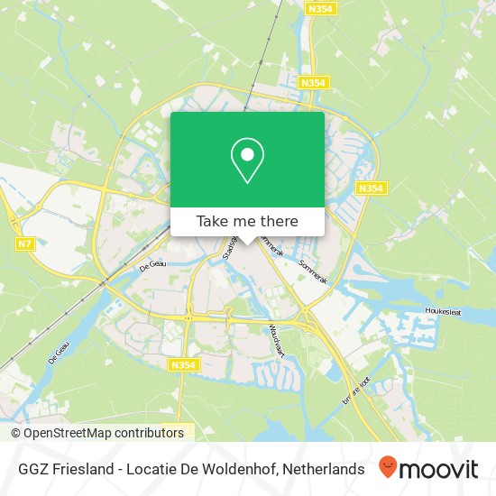 GGZ Friesland - Locatie De Woldenhof map