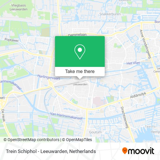 Trein Schiphol - Leeuwarden Karte