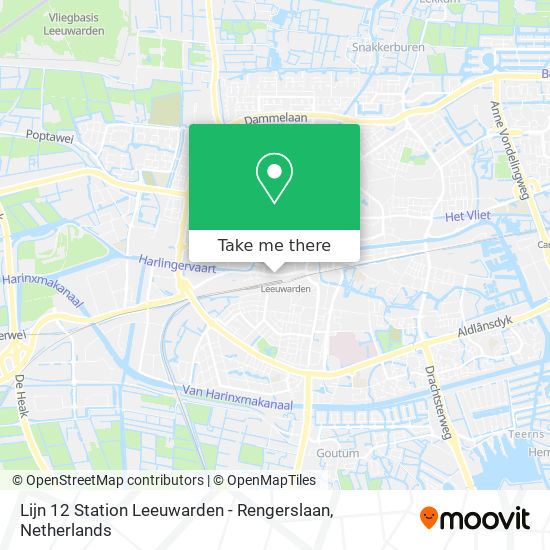 Lijn 12 Station Leeuwarden - Rengerslaan map