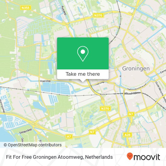 Fit For Free Groningen Atoomweg map