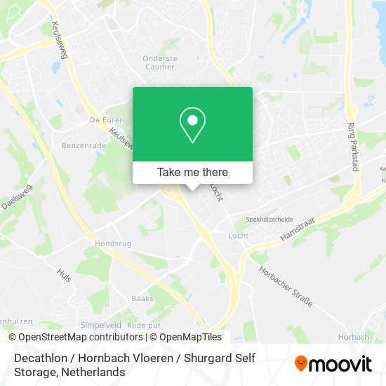 Decathlon / Hornbach Vloeren / Shurgard Self Storage map