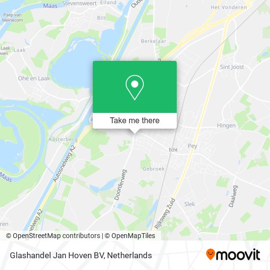 Glashandel Jan Hoven BV map