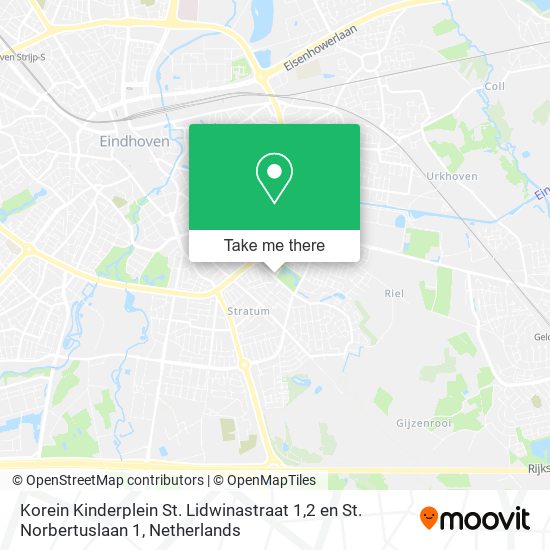 Korein Kinderplein St. Lidwinastraat 1,2 en St. Norbertuslaan 1 map