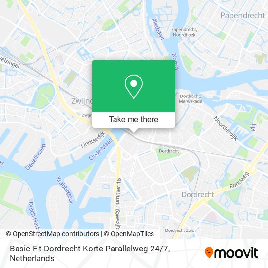 Basic-Fit Dordrecht Korte Parallelweg 24 / 7 map