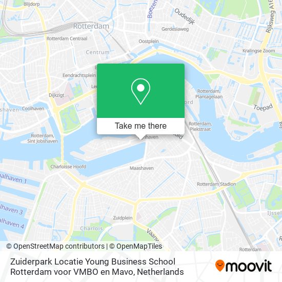 Zuiderpark Locatie Young Business School Rotterdam voor VMBO en Mavo Karte