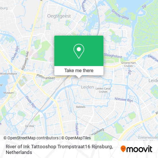 River of Ink Tattooshop Trompstraat16 Rijnsburg map