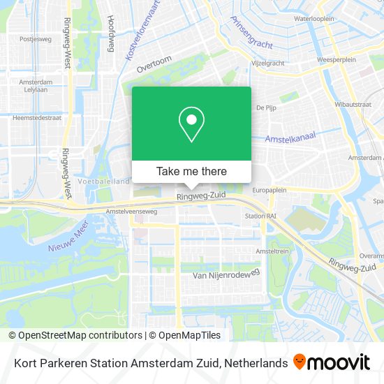 Kort Parkeren Station Amsterdam Zuid map