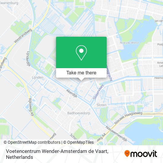Voetencentrum Wender-Amsterdam de Vaart map