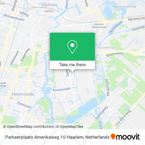 Parkeerplaats Amerikaweg 10 Haarlem map