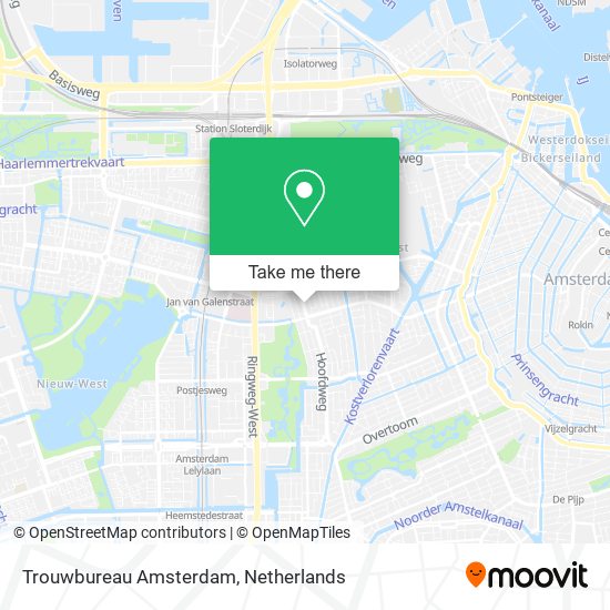 Trouwbureau Amsterdam map