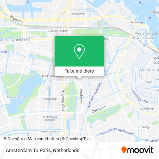 Amsterdam To Paris map