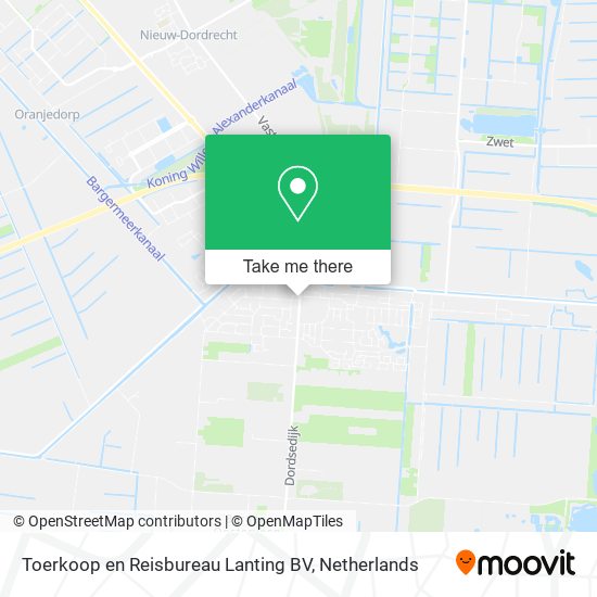 Toerkoop en Reisbureau Lanting BV map