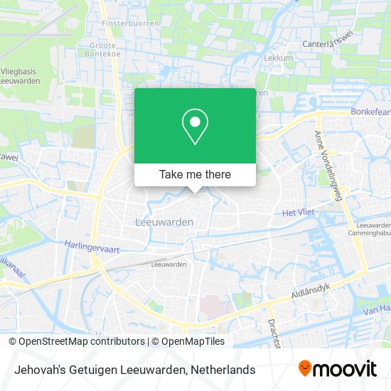 Jehovah's Getuigen Leeuwarden map