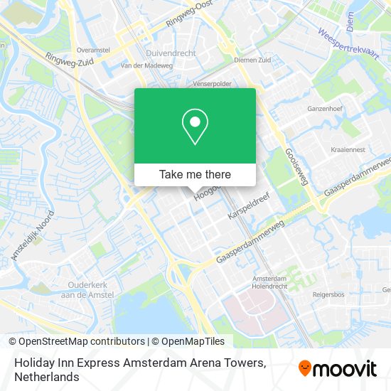 Holiday Inn Express Amsterdam Arena Towers map