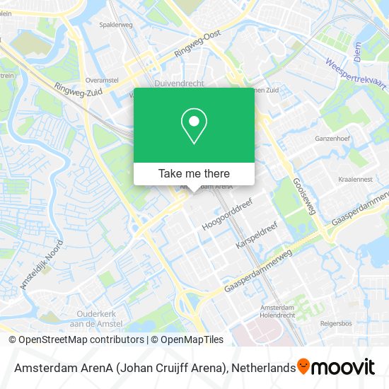 Amsterdam ArenA (Johan Cruijff Arena) Karte