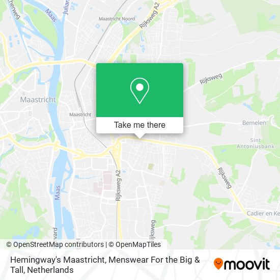 Hemingway's Maastricht, Menswear For the Big & Tall map