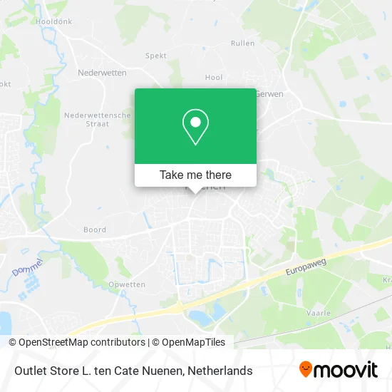Outlet Store L. ten Cate Nuenen map