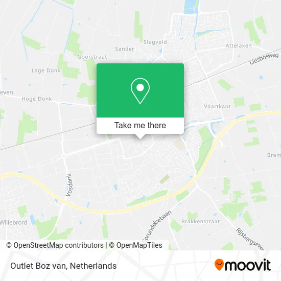 Outlet Boz van map