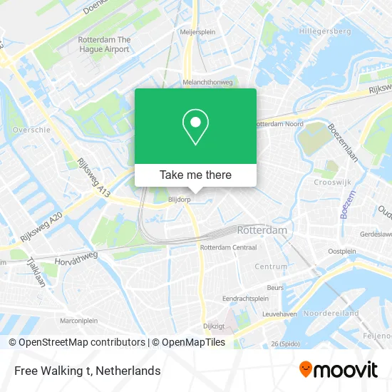 Free Walking t map