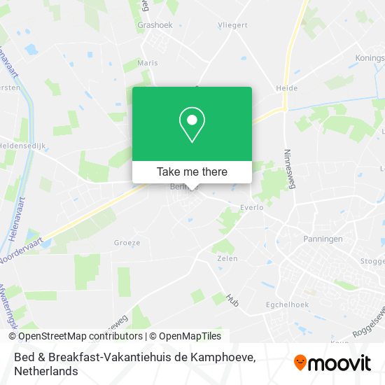 Bed & Breakfast-Vakantiehuis de Kamphoeve map