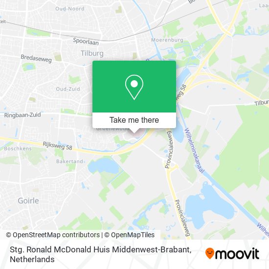 Stg. Ronald McDonald Huis Middenwest-Brabant map