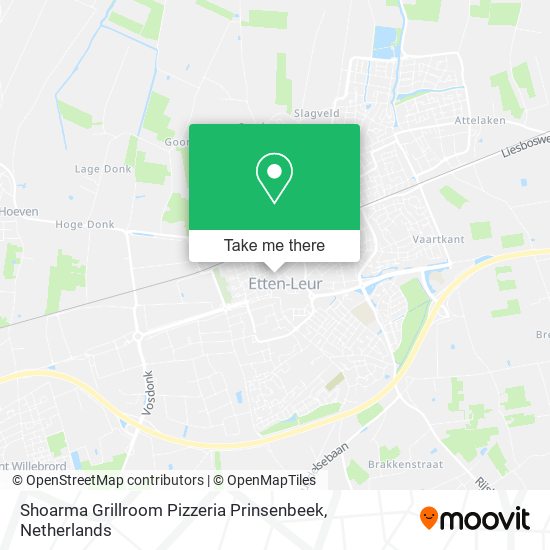 Shoarma Grillroom Pizzeria Prinsenbeek Karte