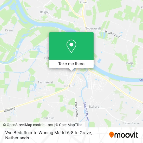 Vve Bedr.Ruimte Woning Markt 6-8 te Grave map