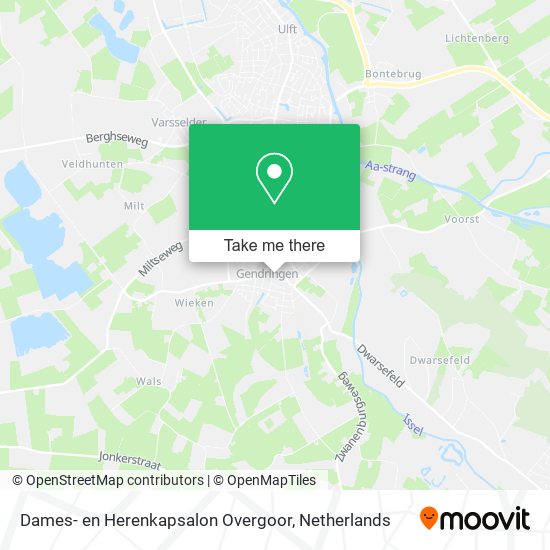 Dames- en Herenkapsalon Overgoor Karte