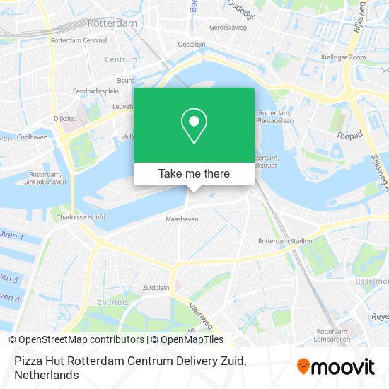 Pizza Hut Rotterdam Centrum Delivery Zuid map