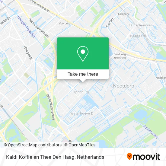 Kaldi Koffie en Thee Den Haag map